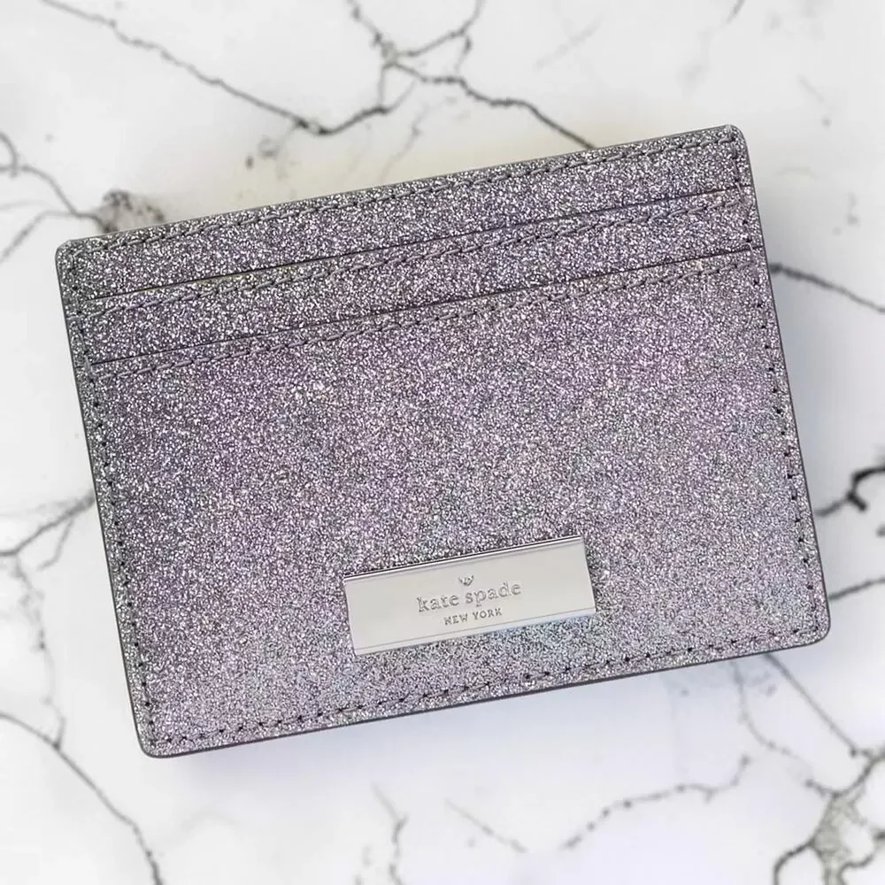 Kate Spade Kenzie Boxed Glitter Small Cardholder in Candied Flower KJ006
